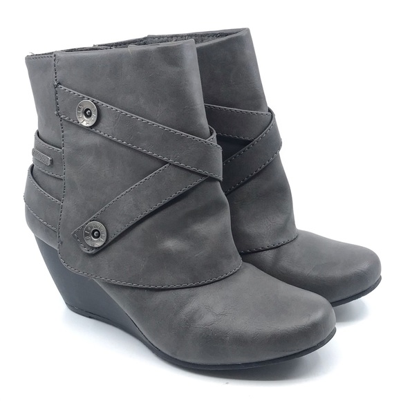 grey wedge ankle boots